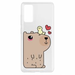 Чехол для Samsung S20 FE Капибара с цыпленком - PrintSalon