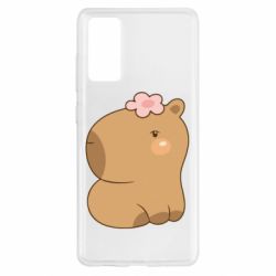 Чохол для Samsung S20 FE Капібара з квіткою - PrintSalon
