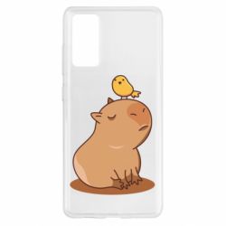 Чехол для Samsung S20 FE Капибара с птичкой - PrintSalon
