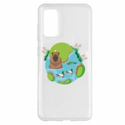 Чехол для Samsung S20 Капибара в воде - PrintSalon