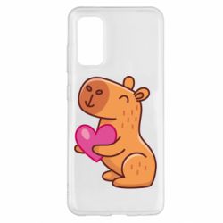 Чехол для Samsung S20 Капибара сердечко - PrintSalon