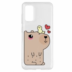 Чехол для Samsung S20 Капибара с цыпленком - PrintSalon