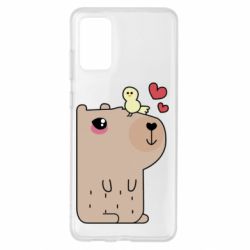 Чехол для Samsung S20+ Капибара с цыпленком - PrintSalon