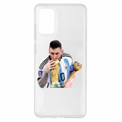 Чехол для Samsung S20+ Месси целует кубок - PrintSalon