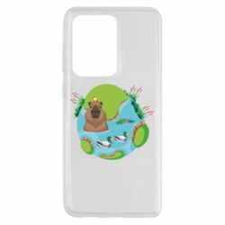 Чехол для Samsung S20 Ultra Капибара в воде - PrintSalon