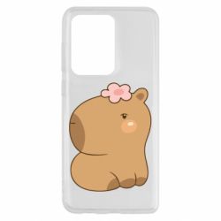 Чохол для Samsung S20 Ultra Капібара з квіткою - PrintSalon
