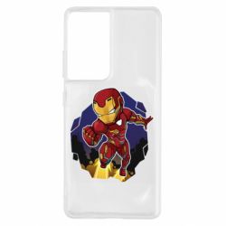 Чехол для Samsung S21 Ultra Flying Iron man - PrintSalon