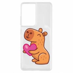 Чехол для Samsung S21 Ultra Капибара сердечко - PrintSalon