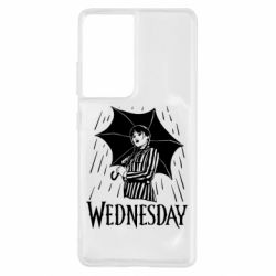 Чохол для Samsung S21 Ultra Венздей Вдамс и зонт - PrintSalon
