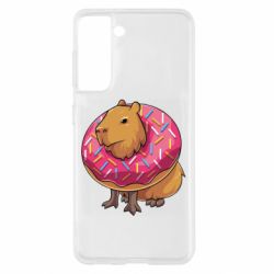 Чехол для Samsung S21 Пончик с капибарой - PrintSalon