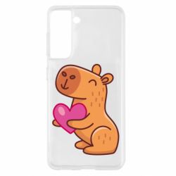 Чехол для Samsung S21 Капибара сердечко - PrintSalon