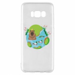 Чехол для Samsung S8 Капибара в воде - PrintSalon