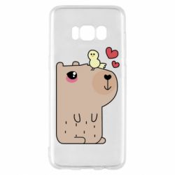 Чехол для Samsung S8 Капибара с цыпленком - PrintSalon