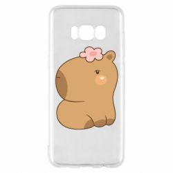 Чохол для Samsung S8 Капібара з квіткою - PrintSalon