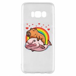 Чехол для Samsung S8 Капибара на рыбе - PrintSalon