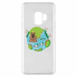 Чехол для Samsung S9 Капибара в воде - PrintSalon