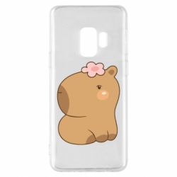 Чохол для Samsung S9 Капібара з квіткою - PrintSalon