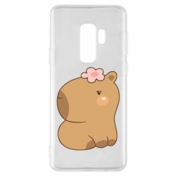 Чохол для Samsung S9+ Капібара з квіткою - PrintSalon
