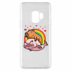 Чехол для Samsung S9 Капибара на рыбе - PrintSalon