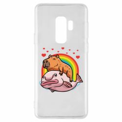 Чехол для Samsung S9+ Капибара на рыбе - PrintSalon