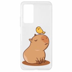 Чехол для Xiaomi Mi 10T/10T Pro Капибара с птичкой - PrintSalon
