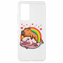 Чехол для Xiaomi Mi 10T/10T Pro Капибара на рыбе - PrintSalon