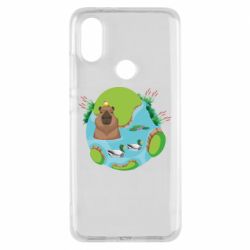 Чехол для Xiaomi Mi A2 Капибара в воде - PrintSalon