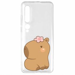 Чохол для Xiaomi Mi10 / 10 Pro Капібара з квіткою - PrintSalon