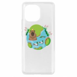 Чехол для Xiaomi Mi11 Капибара в воде - PrintSalon