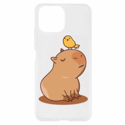 Чехол для Xiaomi Mi11 Lite Капибара с птичкой - PrintSalon