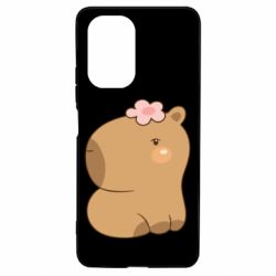Чехол для Xiaomi Poco F3/K40 Капибара с цветком