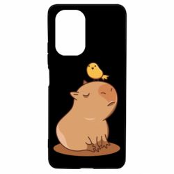 Чехол для Xiaomi Poco F3/K40 Капибара с птичкой