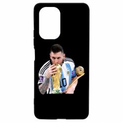 Чехол для Xiaomi Poco F3/K40 Месси целует кубок - PrintSalon
