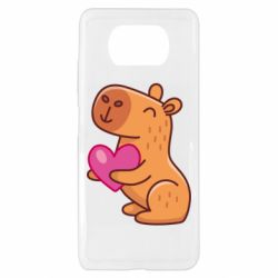 Чехол для Xiaomi Poco X3 Капибара сердечко - PrintSalon