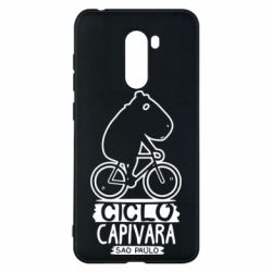 Чехол для Xiaomi Pocophone F1 Капибара на велосипеде - PrintSalon