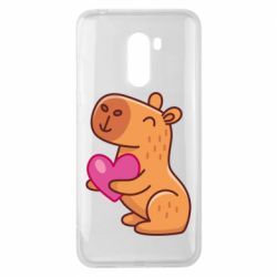 Чехол для Xiaomi Pocophone F1 Капибара сердечко - PrintSalon