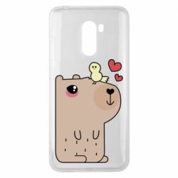 Чехол для Xiaomi Pocophone F1 Капибара с цыпленком - PrintSalon