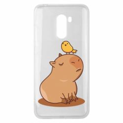 Чехол для Xiaomi Pocophone F1 Капибара с птичкой