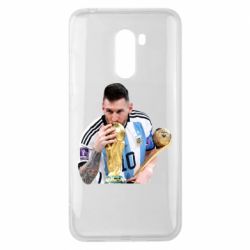 Чехол для Xiaomi Pocophone F1 Месси целует кубок - PrintSalon