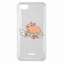 Чехол для Xiaomi Redmi 6A Capybara With Laptop - PrintSalon