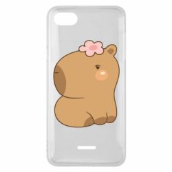 Чохол для Xiaomi Redmi 6A Капібара з квіткою - PrintSalon