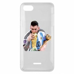 Чехол для Xiaomi Redmi 6A Месси целует кубок - PrintSalon