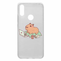 Чехол для Xiaomi Redmi 7 Capybara With Laptop - PrintSalon