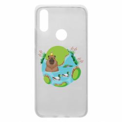 Чехол для Xiaomi Redmi 7 Капибара в воде - PrintSalon