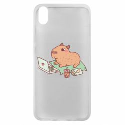 Чехол для Xiaomi Redmi 7A Capybara With Laptop - PrintSalon