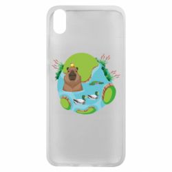 Чехол для Xiaomi Redmi 7A Капибара в воде - PrintSalon