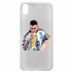 Чехол для Xiaomi Redmi 7A Месси целует кубок - PrintSalon
