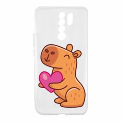 Чехол для Xiaomi Redmi 9 Капибара сердечко - PrintSalon