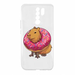 Чехол для Xiaomi Redmi 9 Пончик с капибарой - PrintSalon