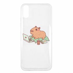 Чехол для Xiaomi Redmi 9a Capybara With Laptop - PrintSalon